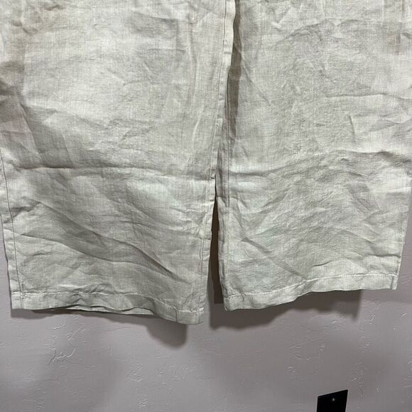 Sigrid Olsen Linen Pants Natural Beige Cropped Size Medium Tie Waist - Picture 3 of 7